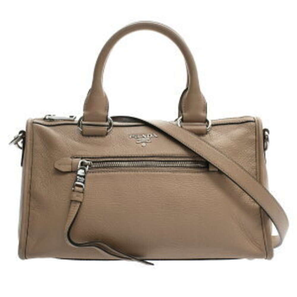 Prada Handbag Camel Tan Brown Leather Bag
